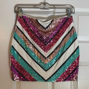 Express Sequin Mini Skirt